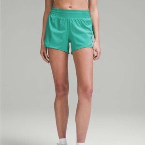 Lululemon Hotty Hot Short *High-Rise Long 4" Kelly Green